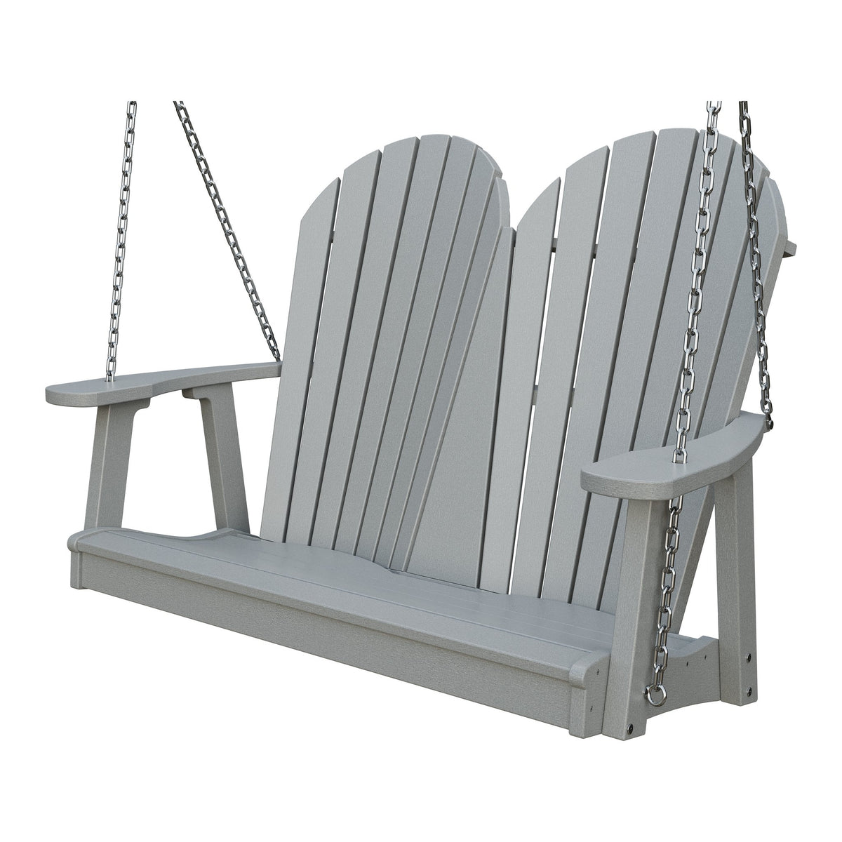 Amish Adirondack 4' Poly Hanging Swing in Light Gray