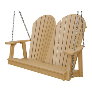 Amish Adirondack 4' Poly Hanging Swing in Natural Teak