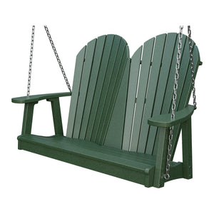 Amish Adirondack 4' Poly Hanging Swing in Turf Green