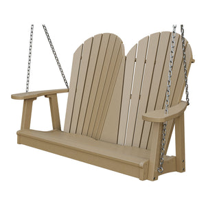 Amish Adirondack 4' Poly Hanging Swing in Weathered Wood