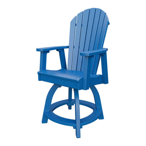 Amish Adirondack Swivel Counter-Height Rocker in Blue