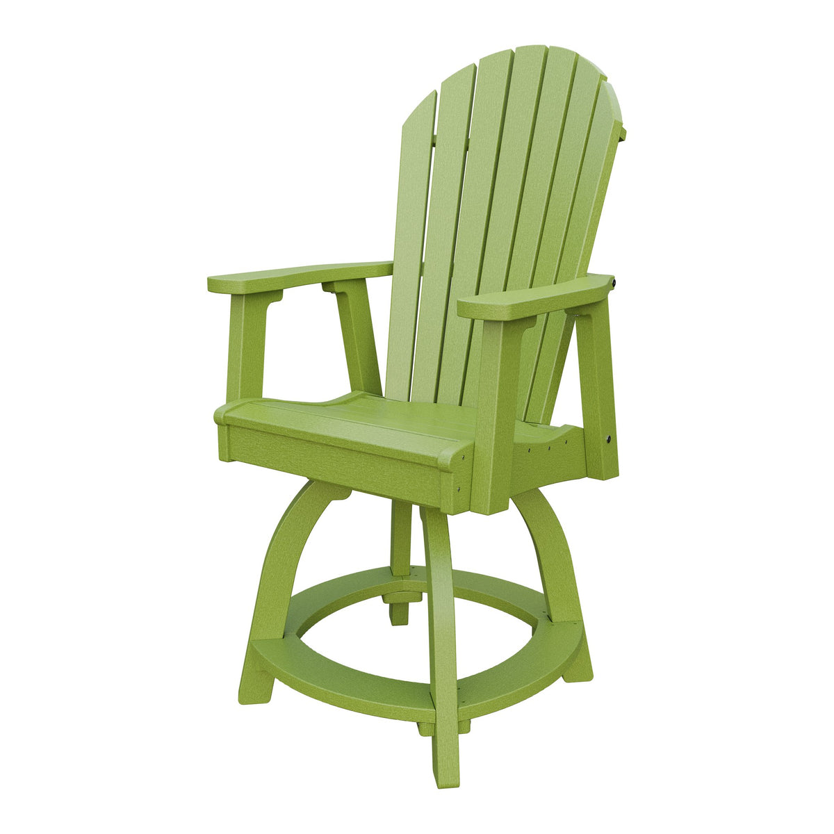 Amish Adirondack Swivel Counter Height Chair in Tropical Lime Green