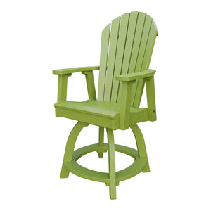 Amish Adirondack Swivel Counter Height Chair in Tropical Lime Green