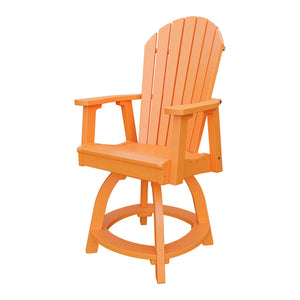 Amish Adirondack Swivel Counter Height Chair in Bright Orange