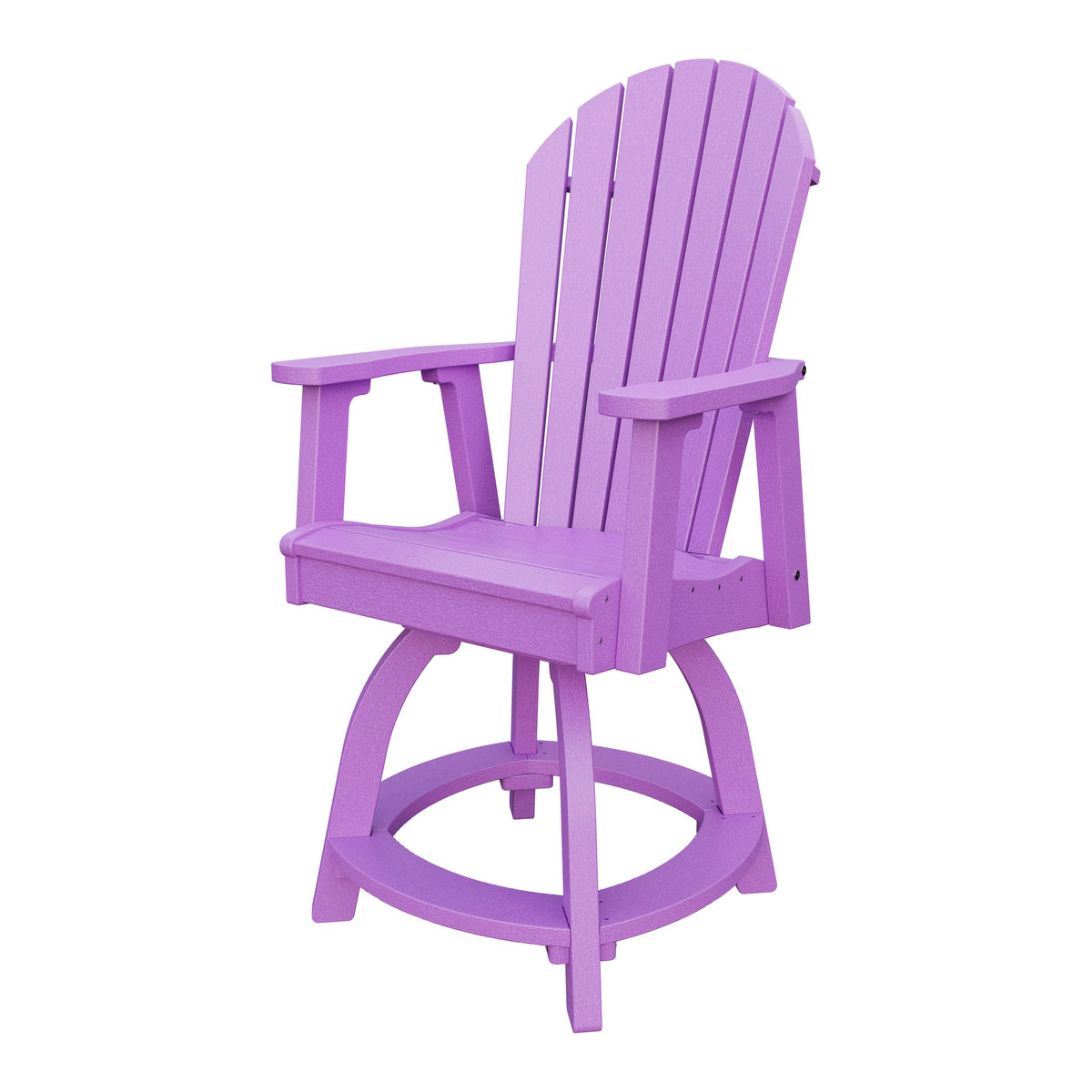 Amish Adirondack Swivel Counter Height Chair in Bright Purple