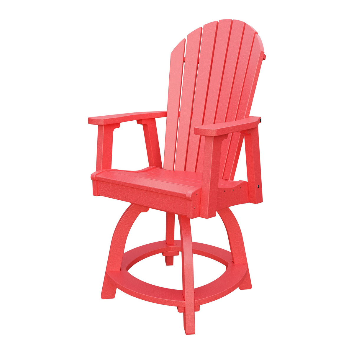 Amish Adirondack Swivel Counter-Height Rocker in Red