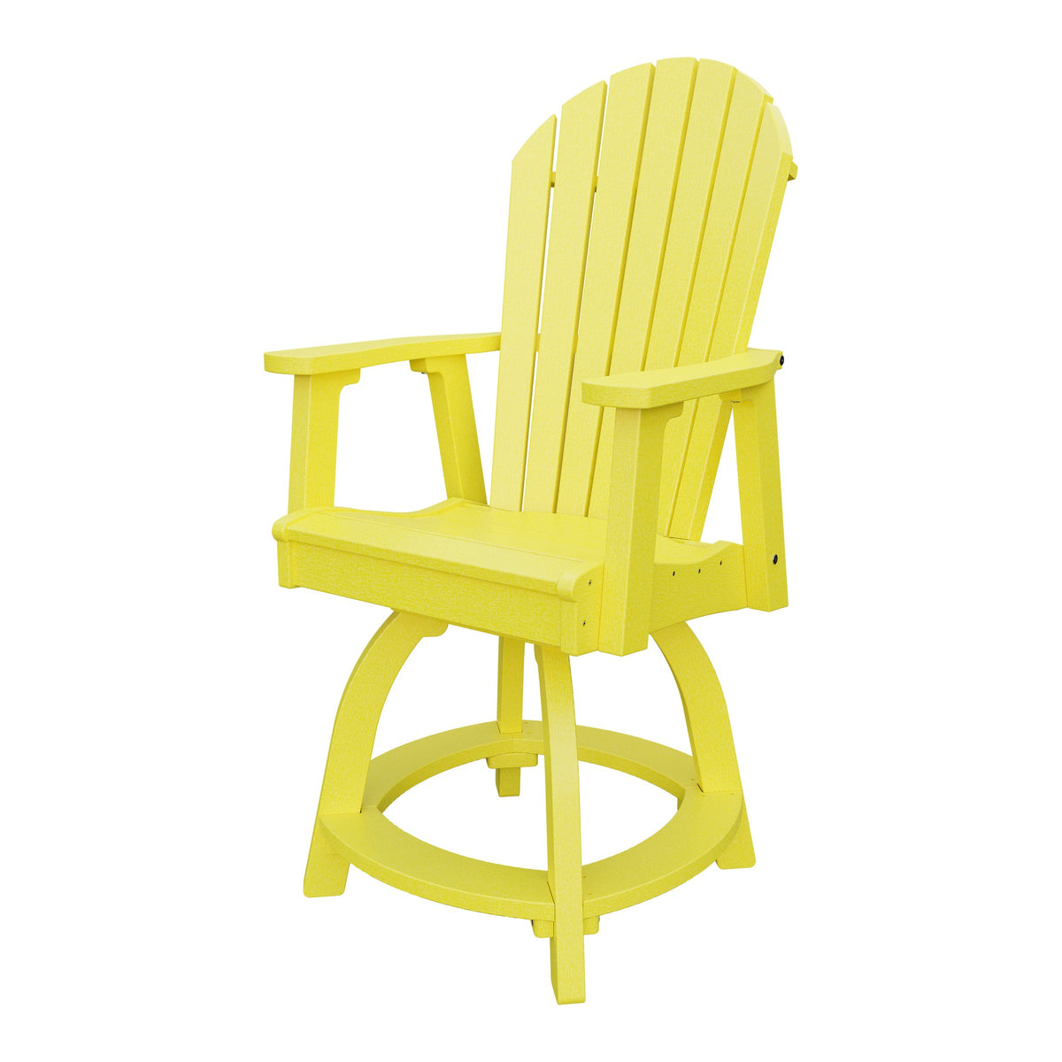 Amish Adirondack Swivel Counter-Height Rocker in Lemon Yellow