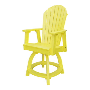 Amish Adirondack Swivel Counter-Height Rocker in Lemon Yellow