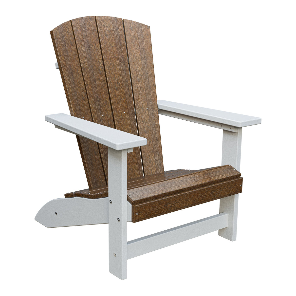 Amish Everyday Value Adirondack Chair in Antique Mahogany & White