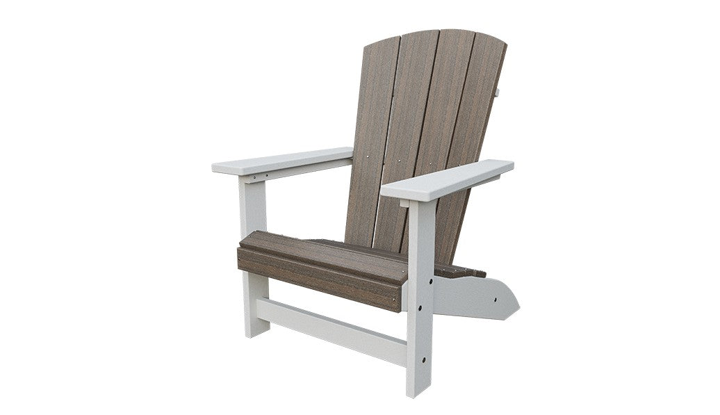 Amish Everyday Value Adirondack Chair in Brazilian Walnut & White