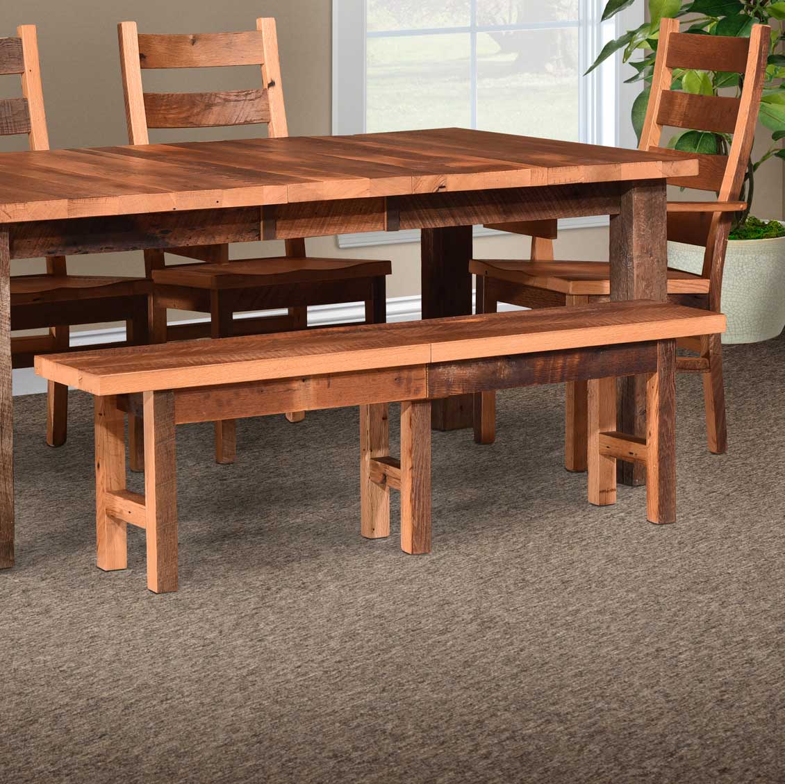 Amish Malone Rustic Barnwood Extend-a-bench