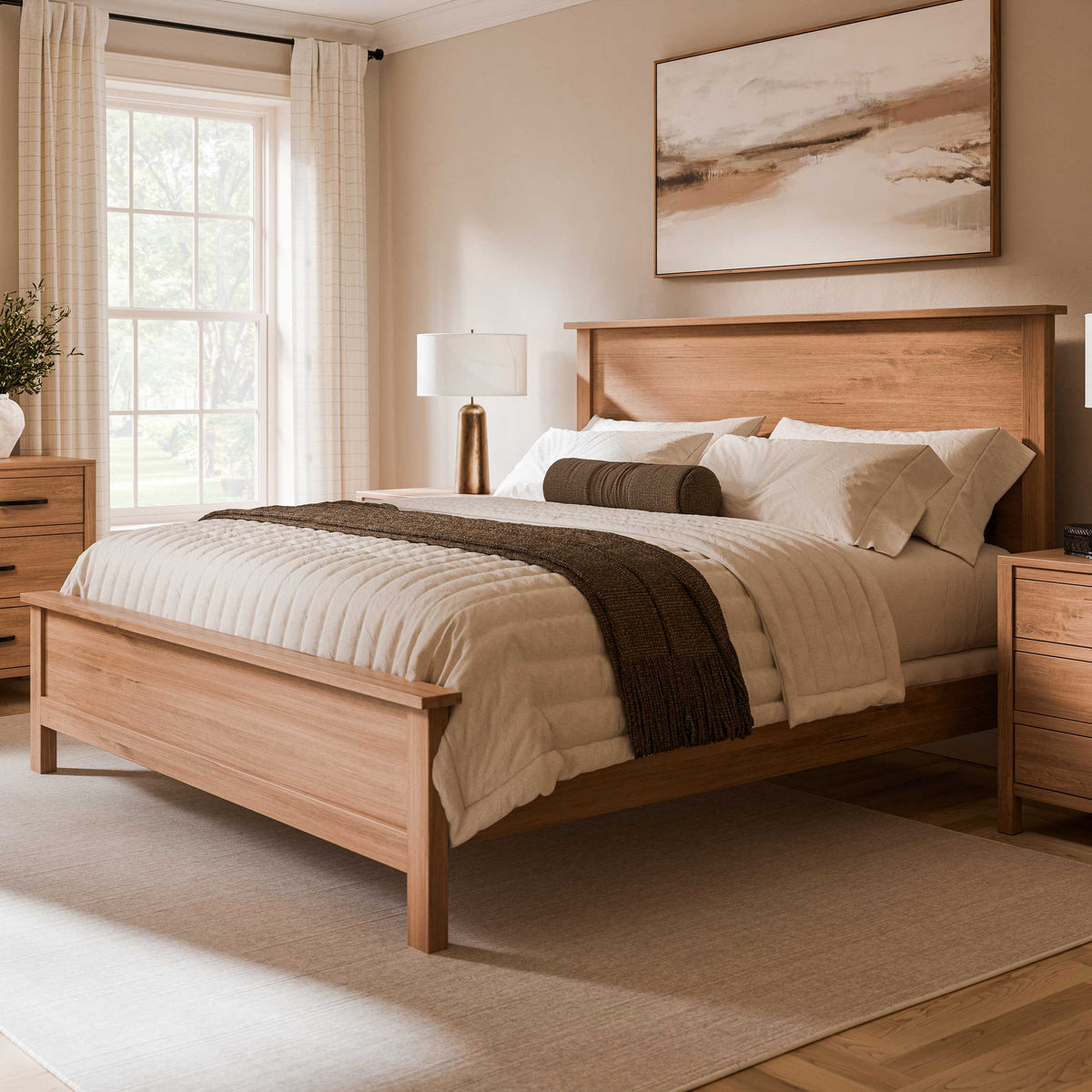 Amish Circleville Flat Panel Bed