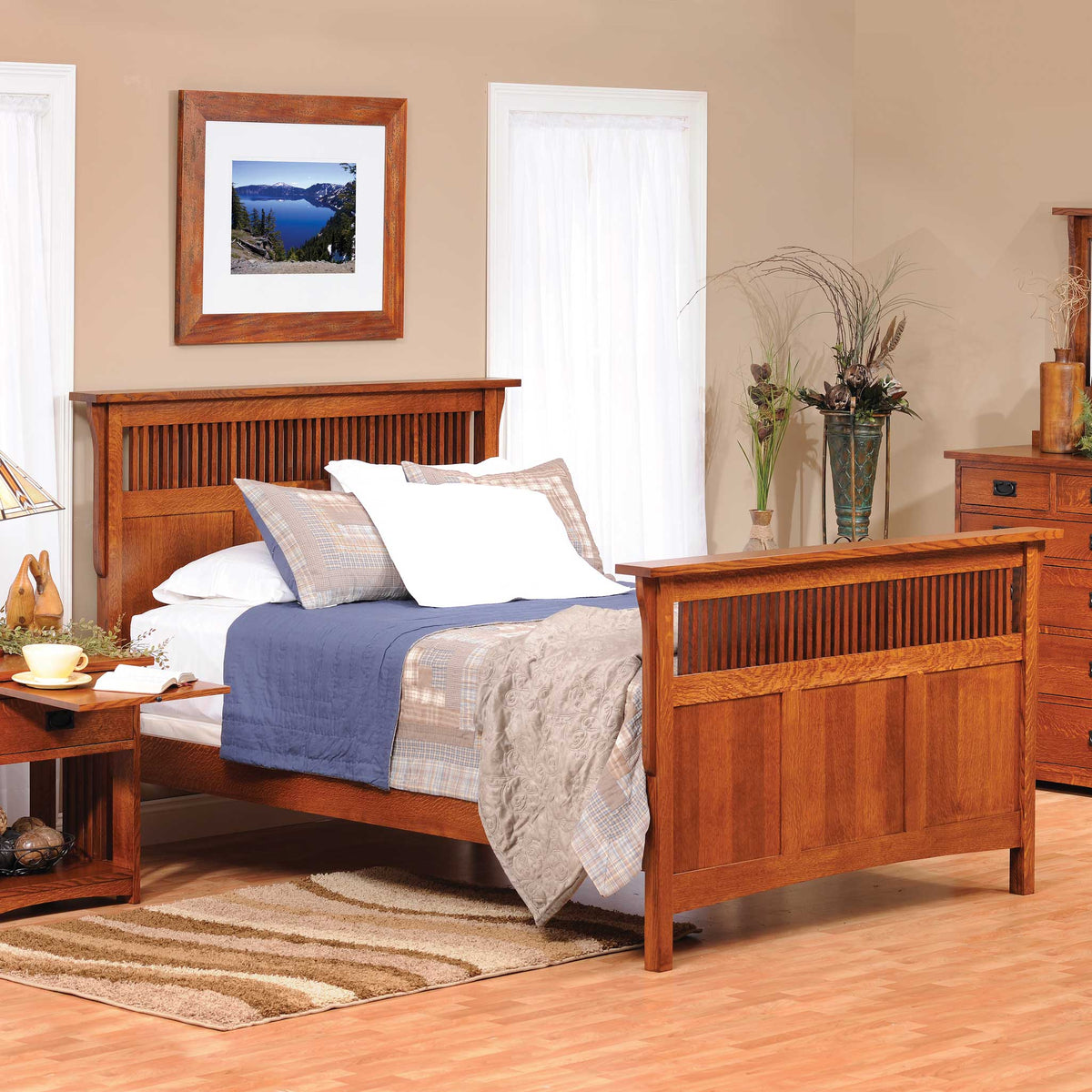 Amish Solid Wood Spanish Mission Grand Bed