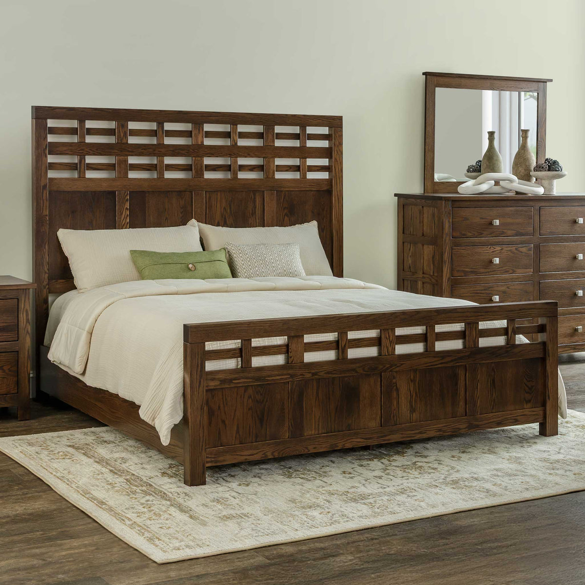 Amish Alto Lattice Solid Wood Bed