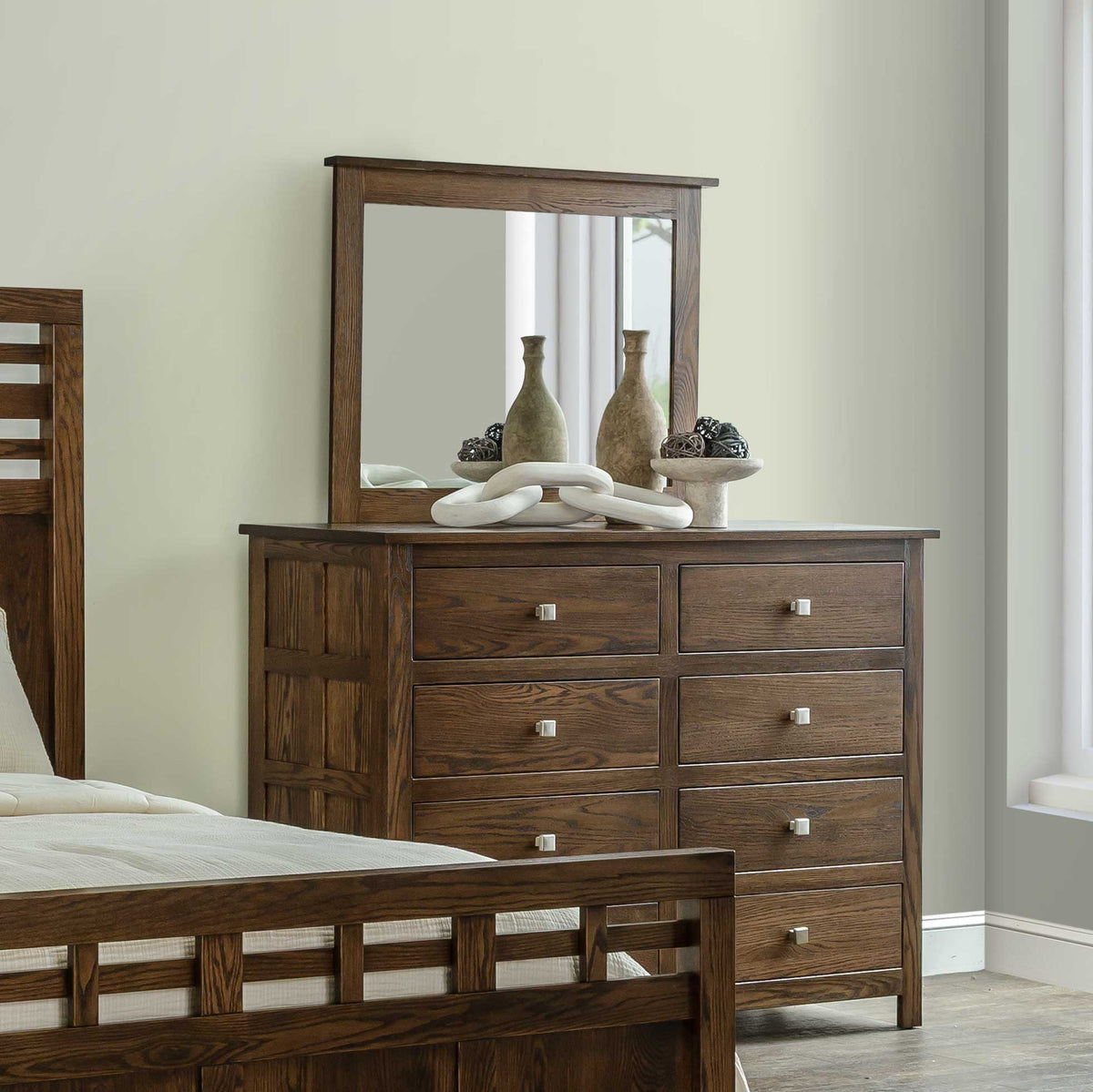 Amish Alto Solid Wood 62" 8 Drawer Dresser