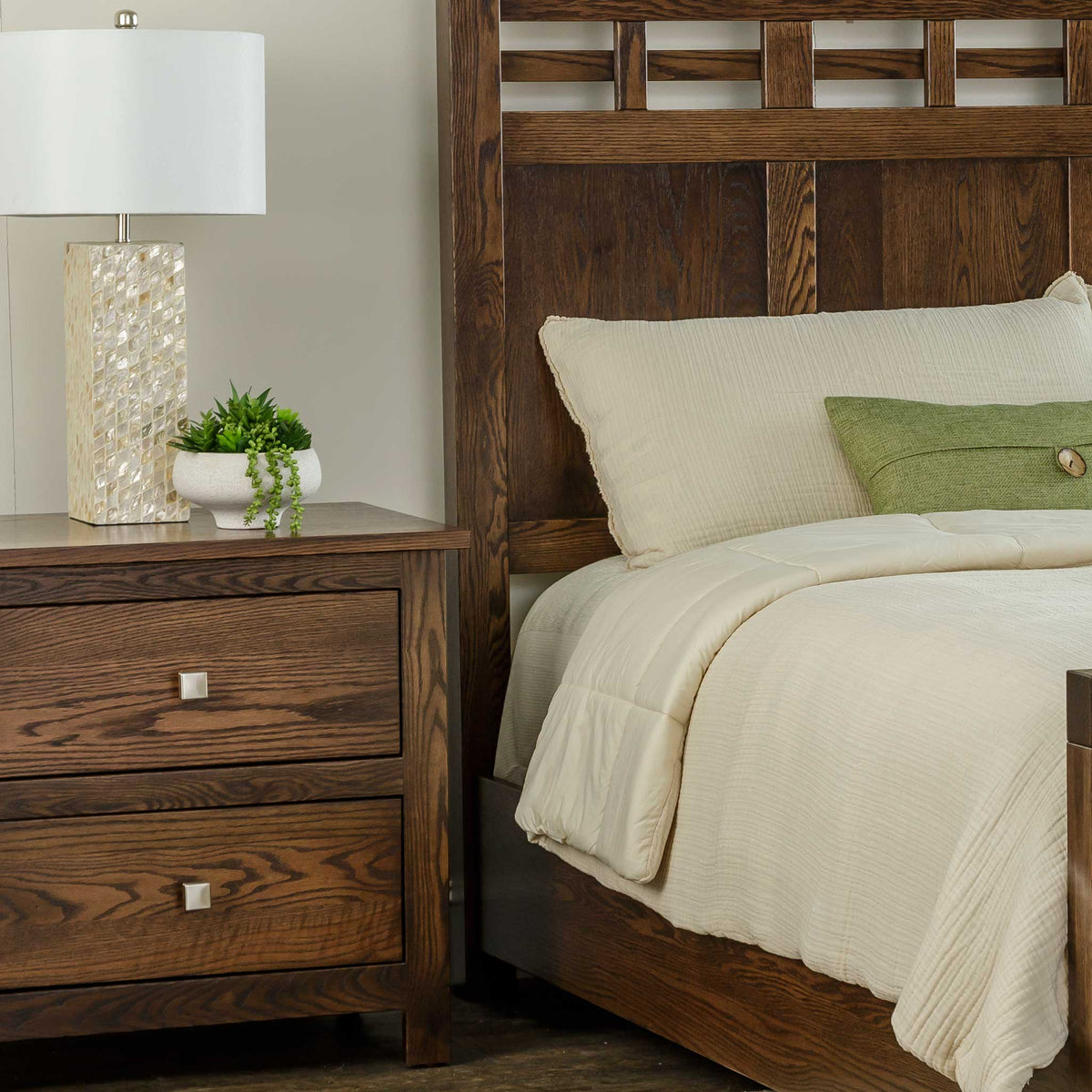 Amish Alto Solid Wood 2 Drawer 30" Night Stand