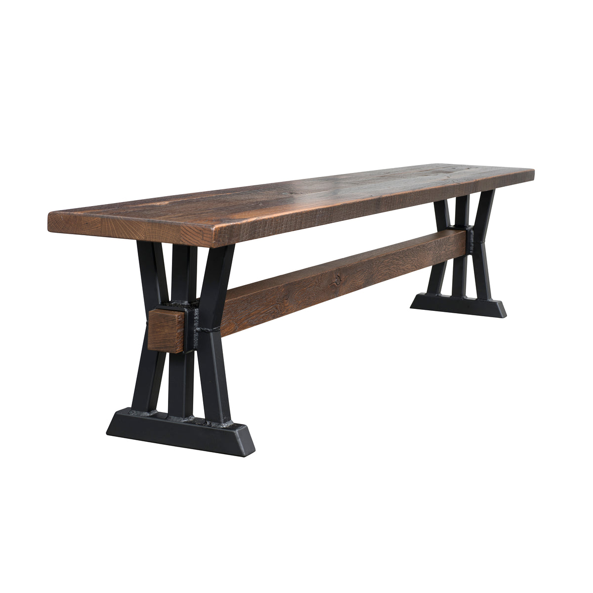 Amish Back Bay Rustic Barnwood Bench