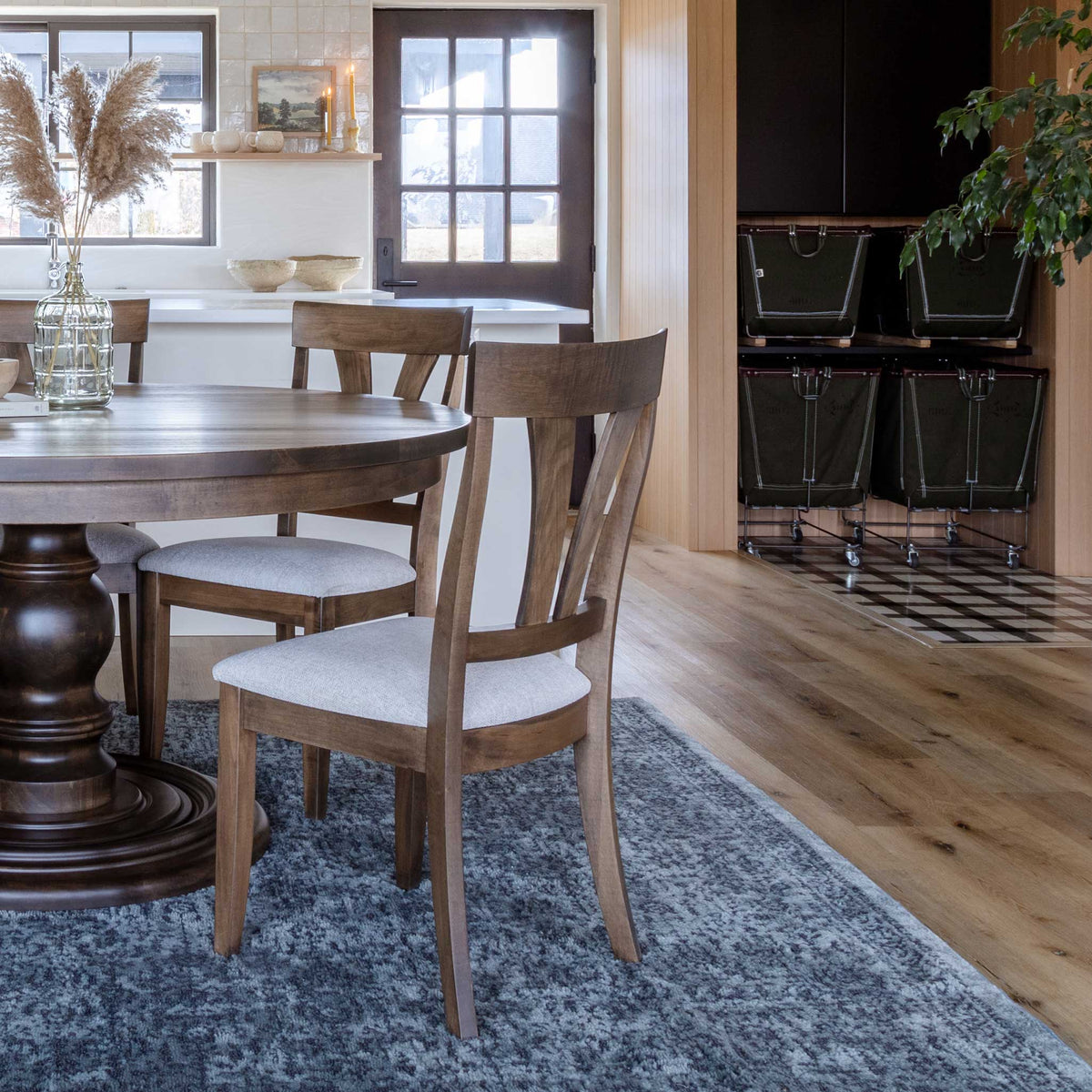 Amish Eastwood Rustic Barnwood Side Chair Upholstered Seat