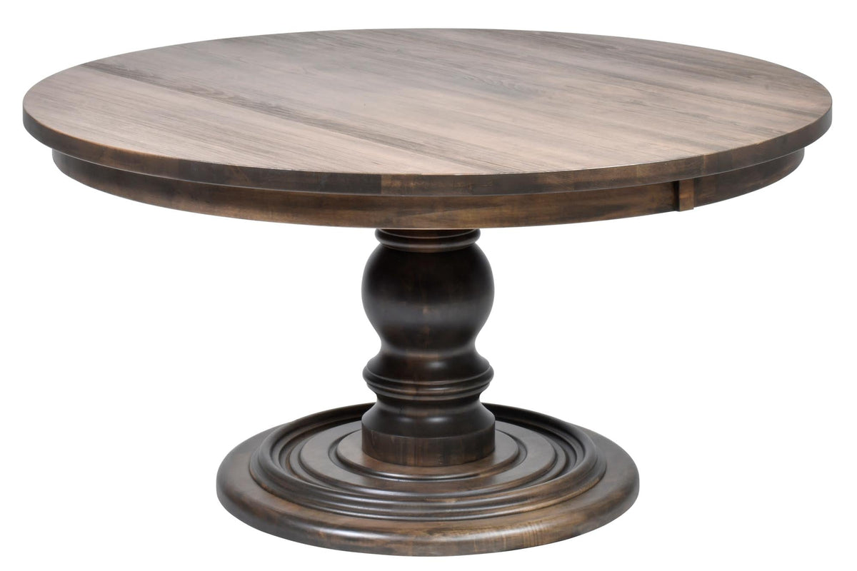 Amish Shenfield Round Rustic Barnwood Solid Top Table