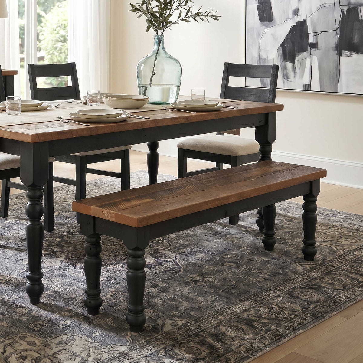 Amish Beacon Rustic Barnwood Dining Bench
