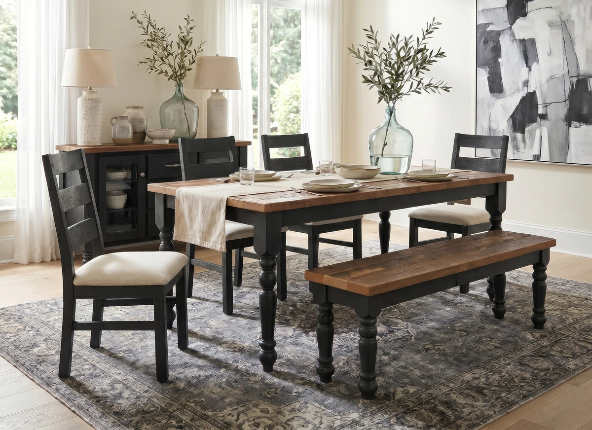 Amish Beacon Rustic Barnwood 7pc Dining Set