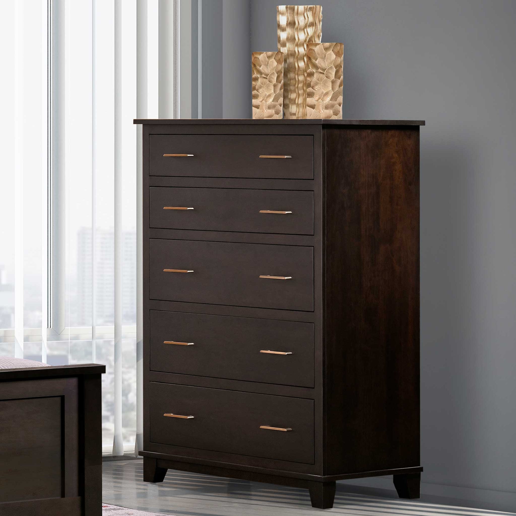 brown 5 drawer dresser Amish Dundry 5-Drawer Solid Wood Bedroom Chest Quick Ship