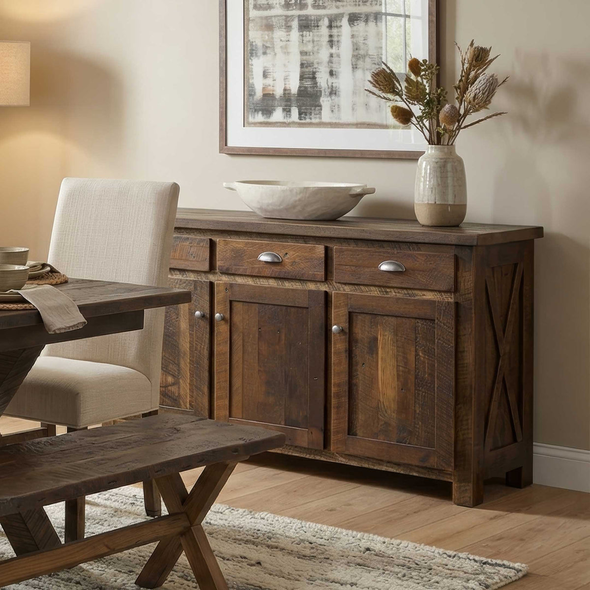 Amish Bakewell Rustic Barnwood Server