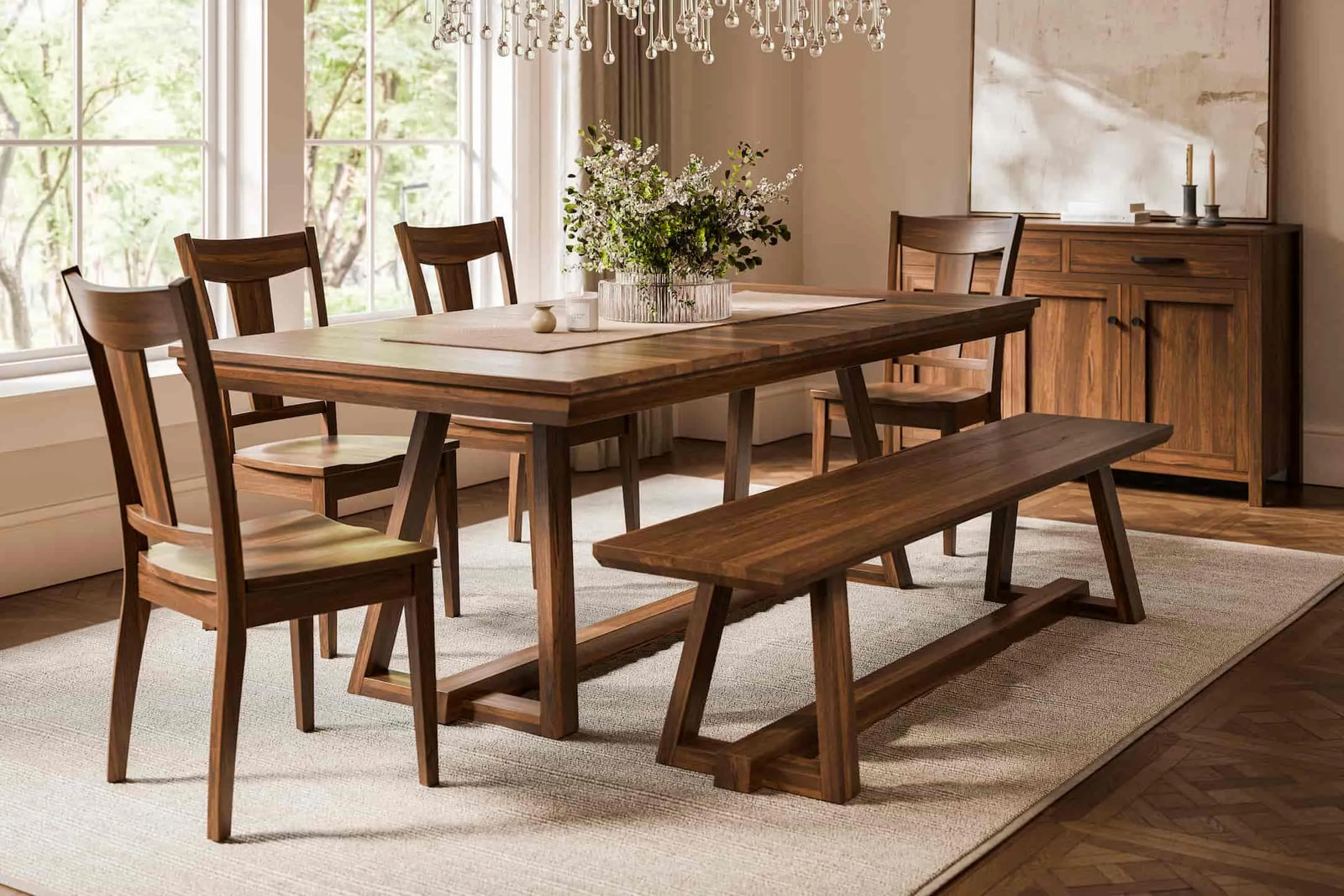 Amish Spring Garden 6pc Dining Set