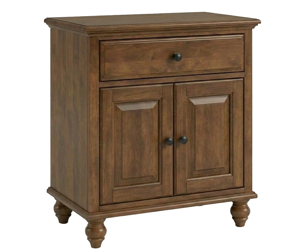Amish Nantucket Cottage Door Nightstand with Drawer