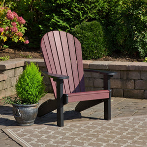 Amish Adirondack Classic 3-Piece Patio Set: Chair, Cupholder & Footstool lifestyle photo