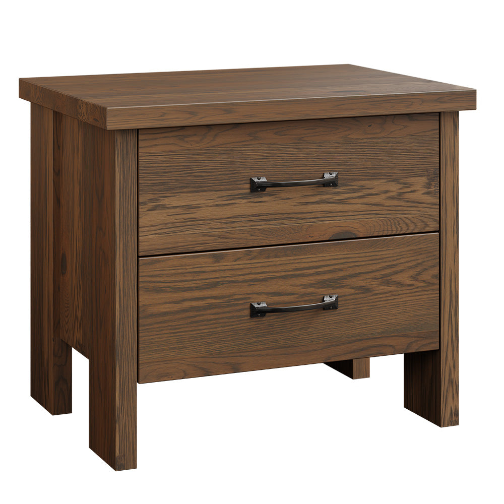 Amish Laramie Rustic Barnwood Night Stand 2 Drawer