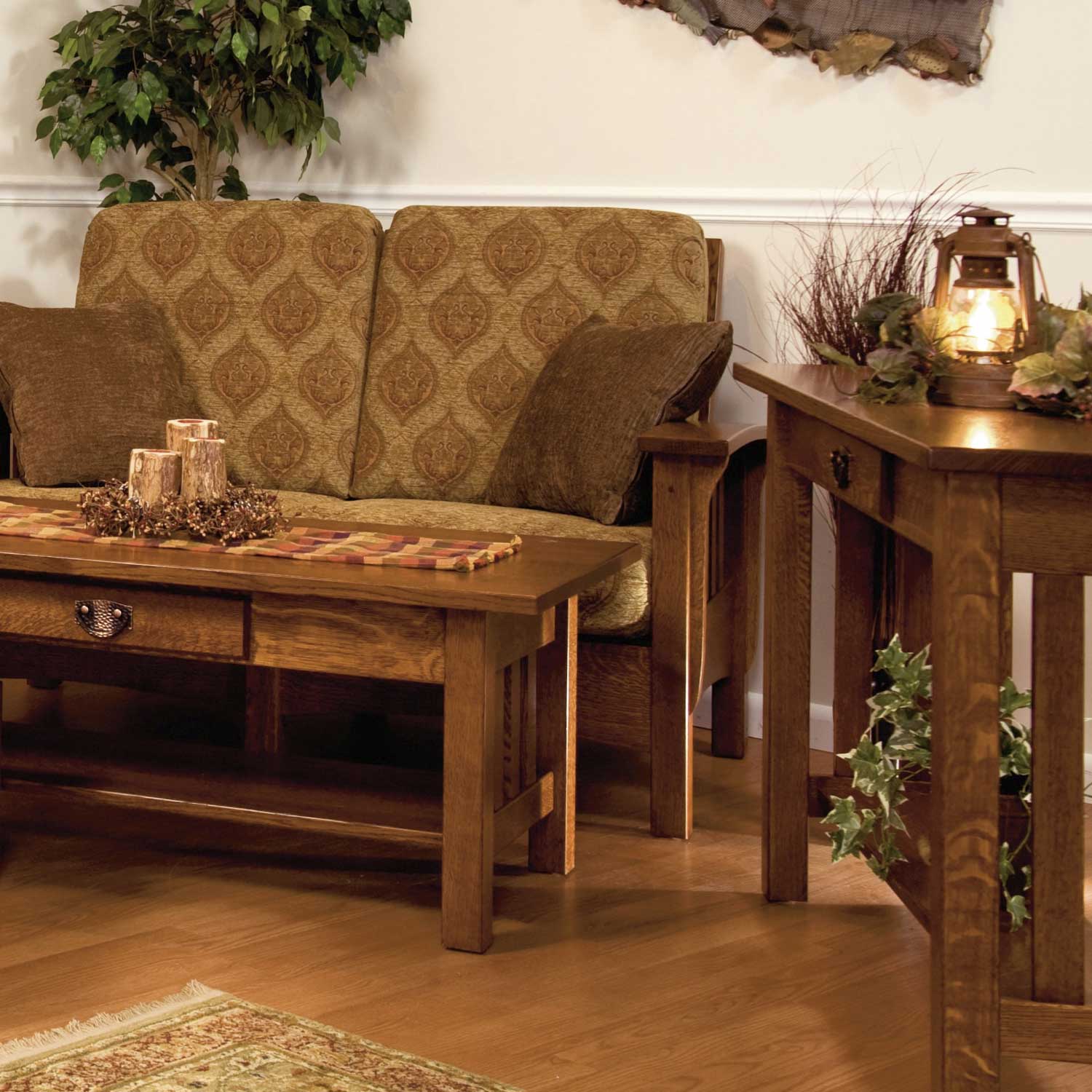Amish Classic Mission Solid Wood Sofa Table with 1 Drawer