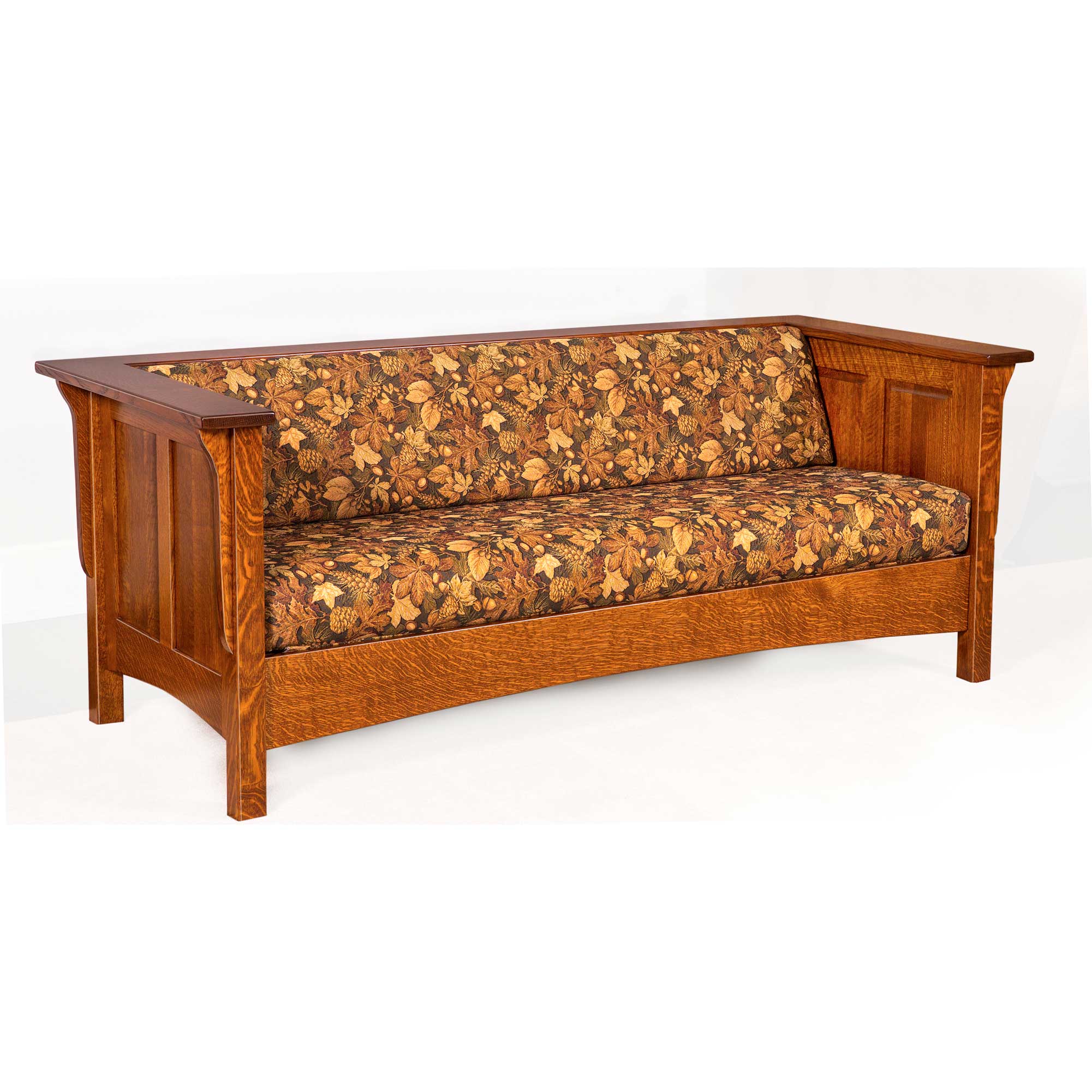 Amish Craftsman Wood Panel Club Sofa
