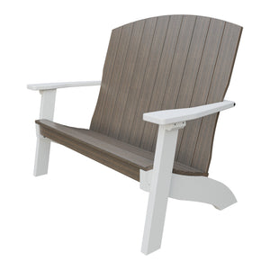 Amish Coastal 4' Patio Bench in Brazilian Walnut & White