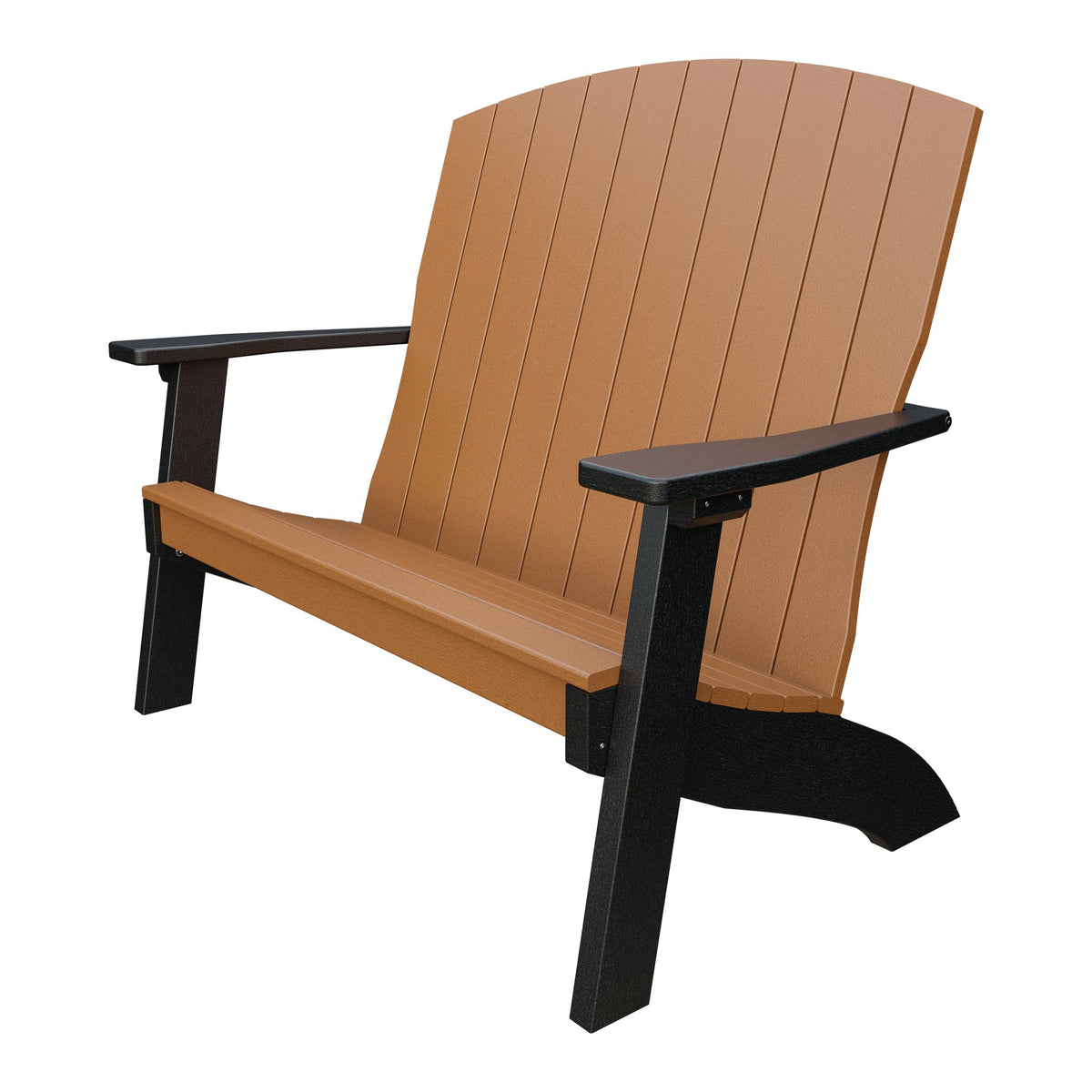 Amish Coastal 4' Patio Bench in Cedar & Black