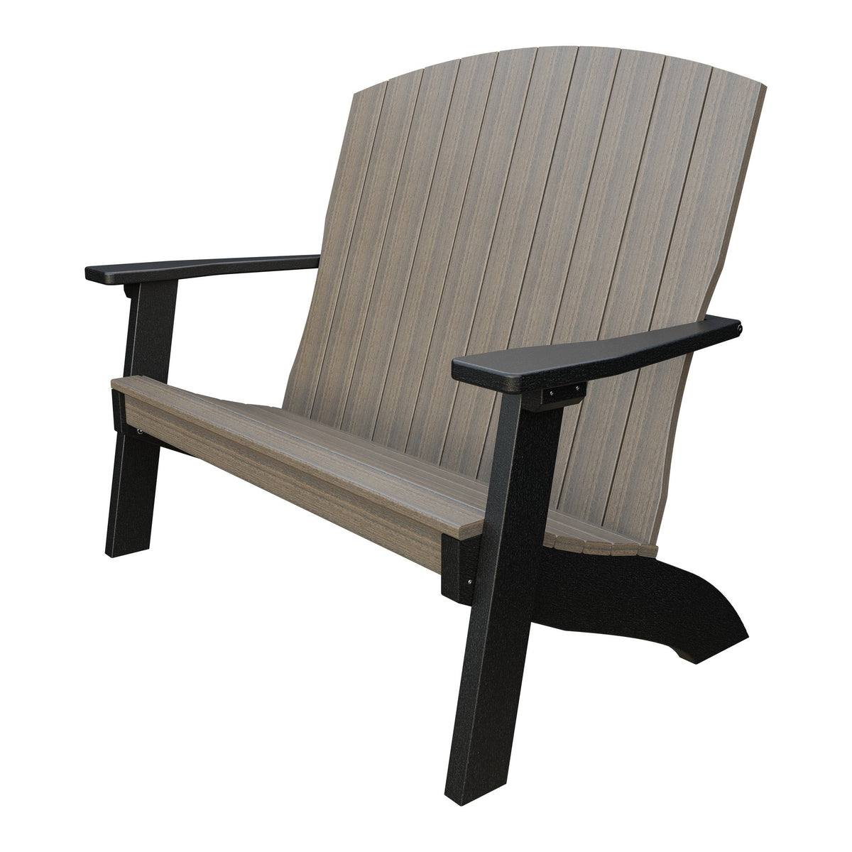 Amish Coastal 4' Patio Bench in Coastal Gray & Black