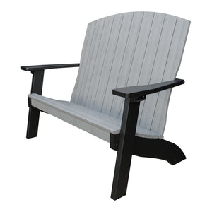 Amish Coastal 4' Patio Bench in Driftwood Gray & Black
