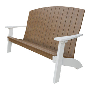 Amish Coastal 5' Poly Patio Bench in Antique Mahogany & White