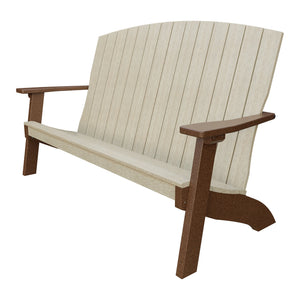 Amish Coastal 5' Poly Patio Bench in Birchwood & Tudor Brown