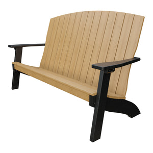 Amish Coastal 5' Poly Patio Bench in Natural Teak & Black