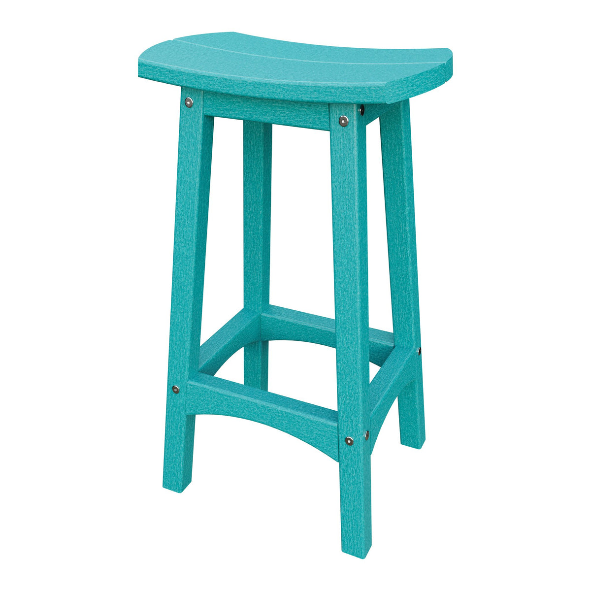 Amish Coastal Fanback Patio Barstool in Aruba Blue