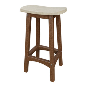 Amish Coastal Fanback Patio Barstool in Birchwood & Tudor Brown