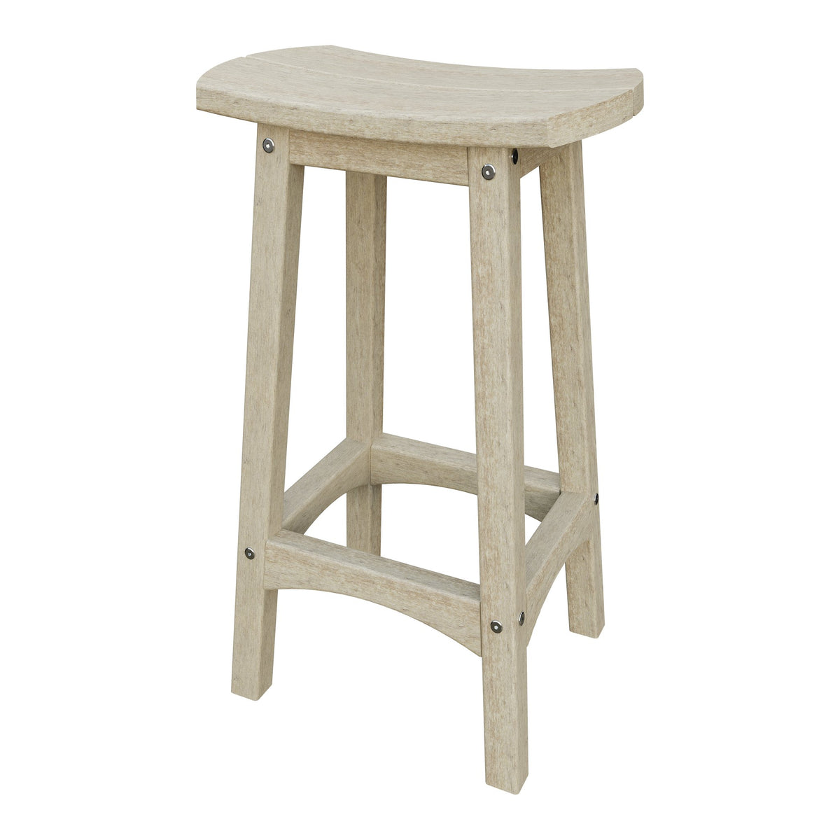 Amish Coastal Fanback Patio Barstool in Birchwood