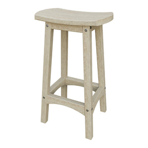 Amish Coastal Fanback Patio Barstool in Birchwood