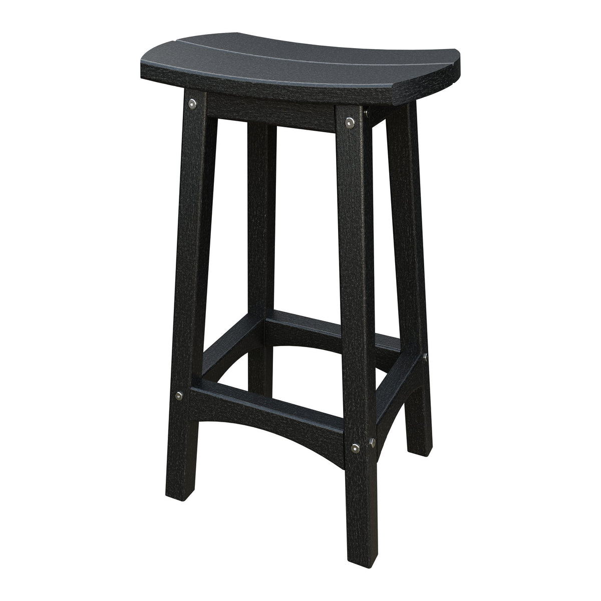 Amish Coastal Fanback Patio Barstool in Black