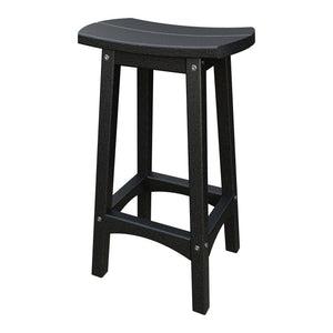 Amish Coastal Fanback Patio Barstool in Black
