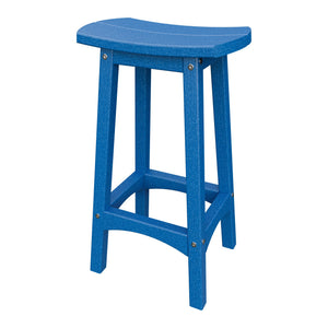 Amish Coastal Fanback Patio Barstool in Blue