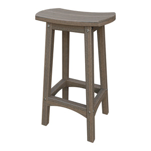 Amish Coastal Fanback Patio Barstool in Brazilian Walnut