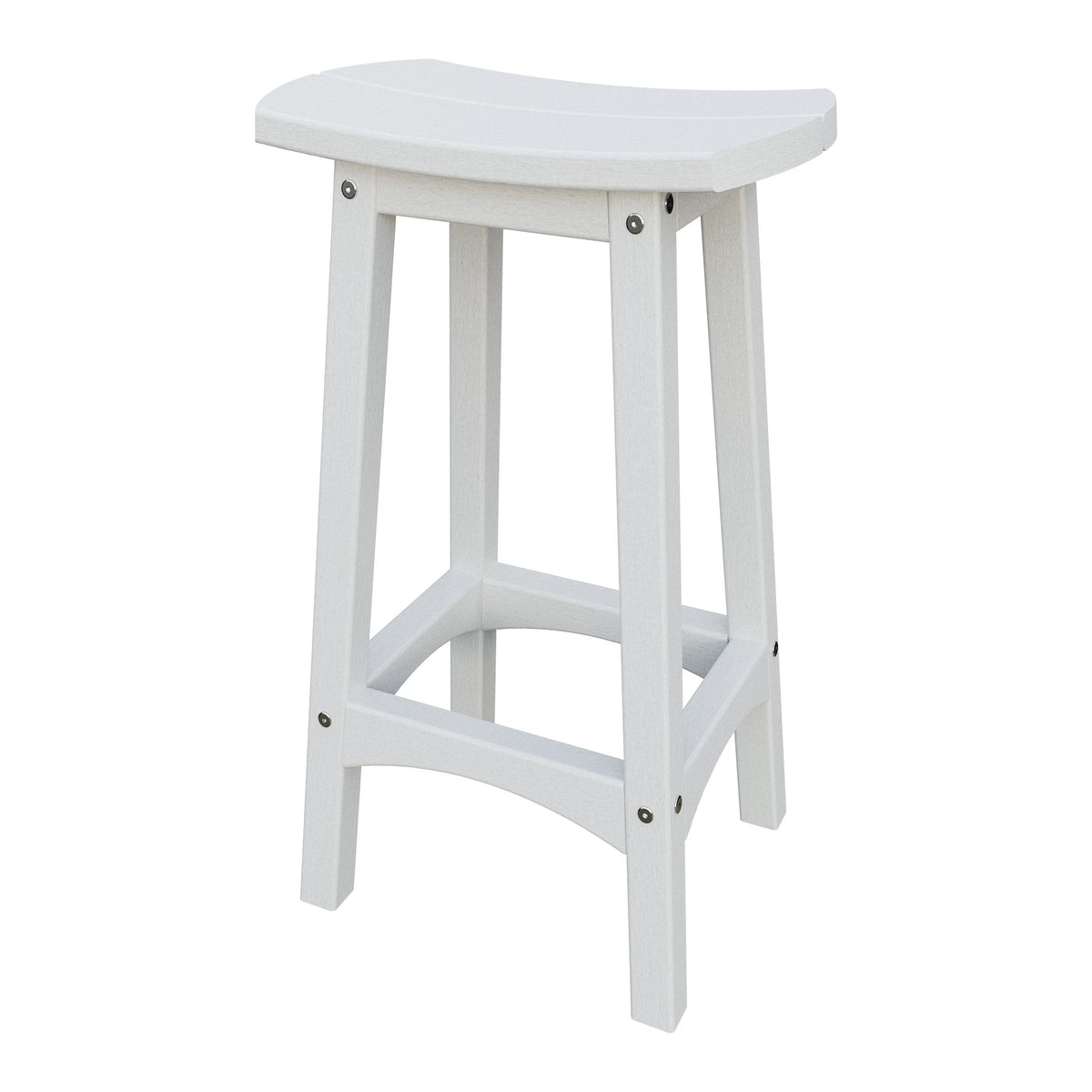 Amish Coastal Fanback Patio Barstool in Bright White