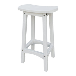 Amish Coastal Fanback Patio Barstool in Bright White